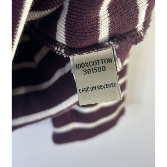 L.L. Bean Zip-up Jacket Maroon White Striped Women’s Vintage Size Medium Petite - Picture 11 of 12